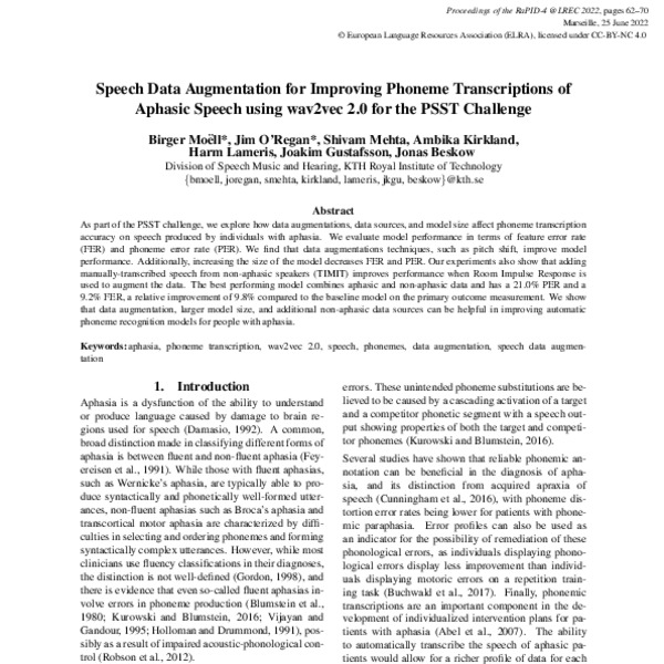 Speech Data Augmentation for Improving Phoneme Transcriptions of ...