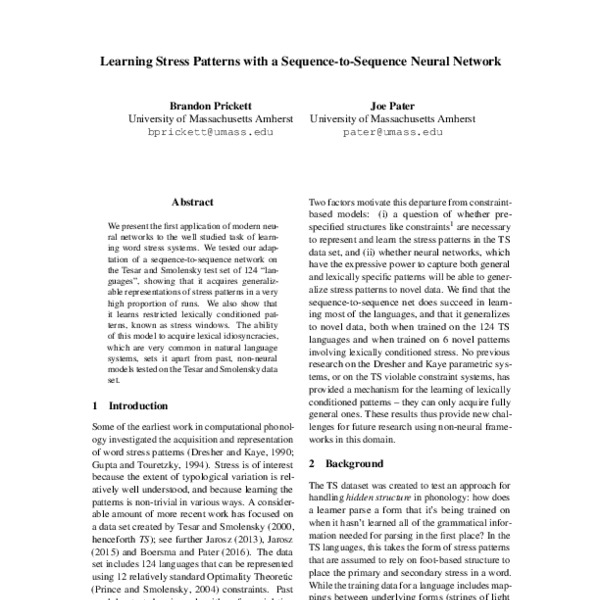 Learning Stress Patterns with a Sequence-to-Sequence Neural Network ...