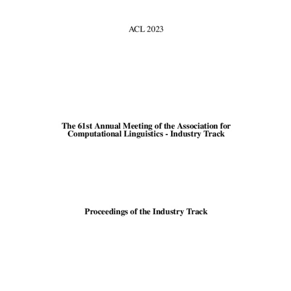 Proceedings of the 61st Annual Meeting of the Association for