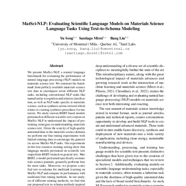 MatSci-NLP: Evaluating Scientific Language Models On Materials Science ...