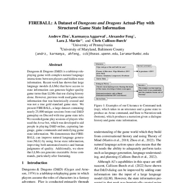 FIREBALL: A Dataset of Dungeons and Dragons Actual-Play with Structured Game State Information