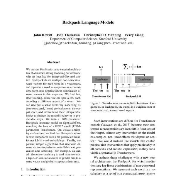 Backpack Language Models - ACL Anthology
