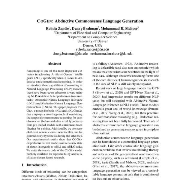 COGEN: Abductive Commonsense Language Generation - ACL Anthology