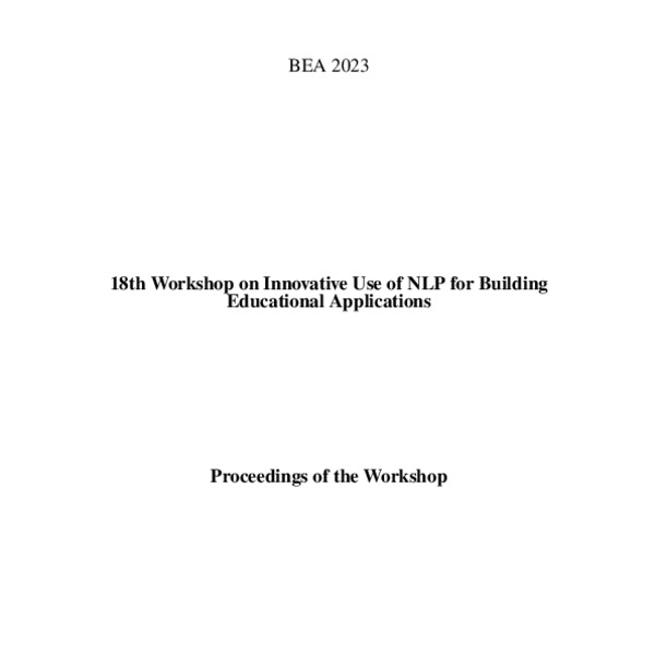 Proceedings of the 18th on Innovative Use of NLP for Building