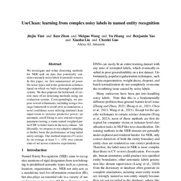 UseClean: learning from complex noisy labels in named entity ...