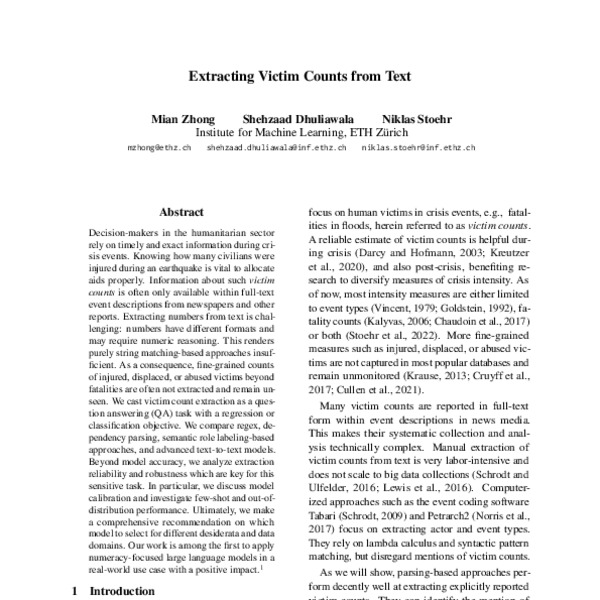 Extracting Victim Counts from Text - ACL Anthology