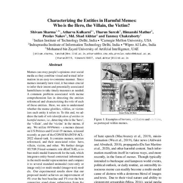 Characterizing the Entities in Harmful Memes: Who is the Hero, the ...