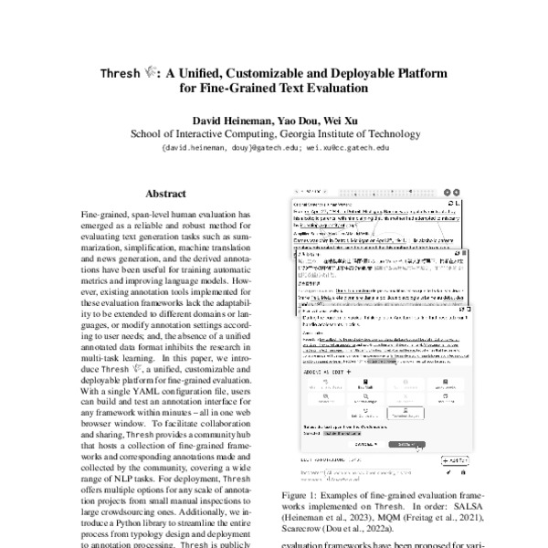 Thresh A Unified, Customizable and Deployable Platform for Fine