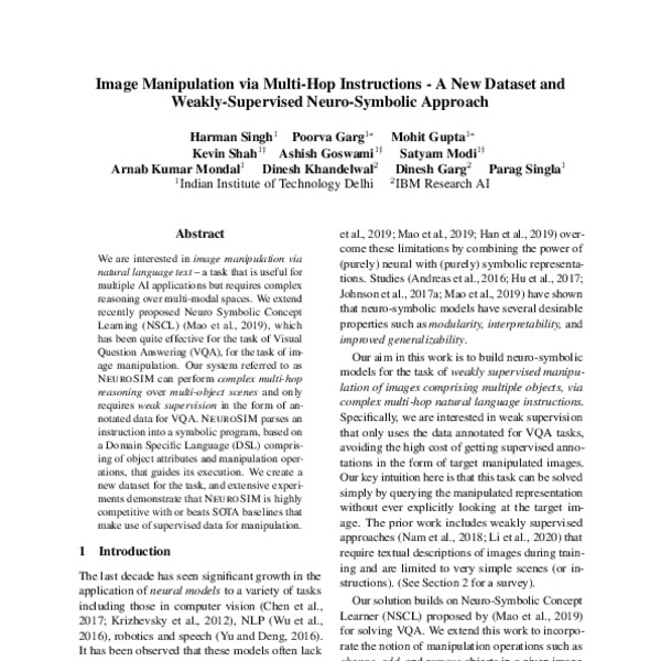 Image Manipulation via MultiHop Instructions A New Dataset and WeaklySupervised Neuro