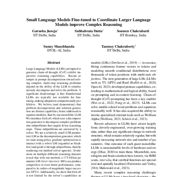 Small Language Models Fine-tuned to Coordinate Larger Language Models ...
