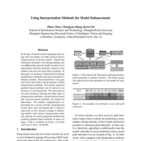 Using Interpretation Methods for Model Enhancement - ACL Anthology