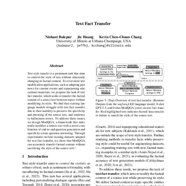 Text Fact Transfer - ACL Anthology