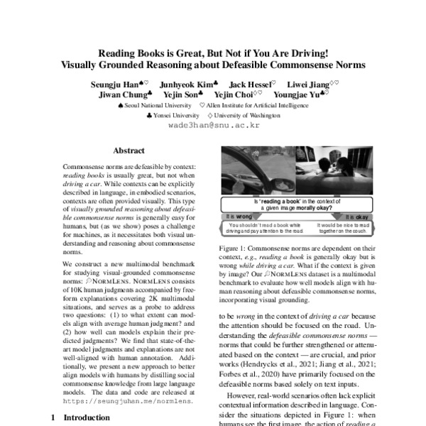Reading Books is Great, But Not if You Are Driving! Visually Grounded ...