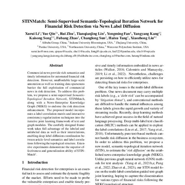 STINMatch SemiSupervised SemanticTopological Iteration Network for