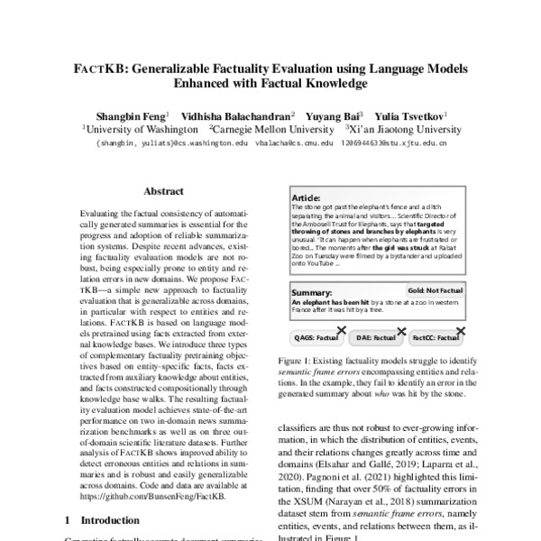 FactKB: Generalizable Factuality Evaluation using Language Models ...