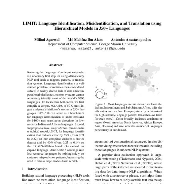 LIMIT: Language Identification, Misidentification, and Translation ...