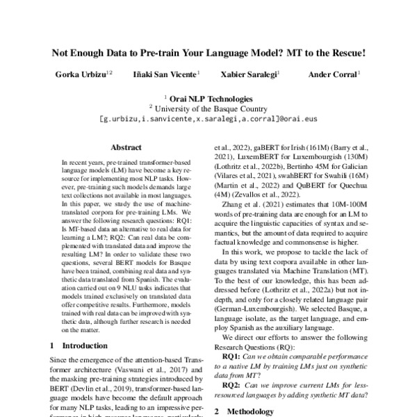 not-enough-data-to-pre-train-your-language-model-mt-to-the-rescue