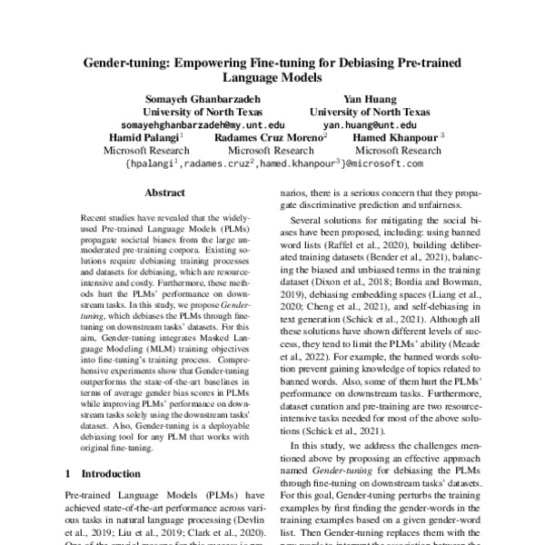 Gender Tuning Empowering Fine Tuning For Debiasing Pre Trained Language Models Acl Anthology