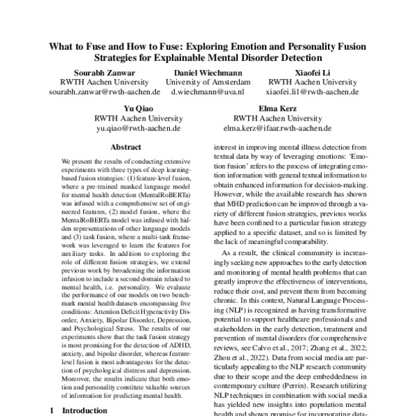 What to Fuse and How to Fuse Exploring Emotion and Personality Fusion