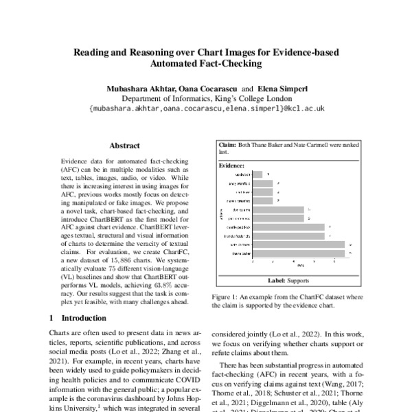 Reading And Reasoning Over Chart Images For Evidence-based Automated ...