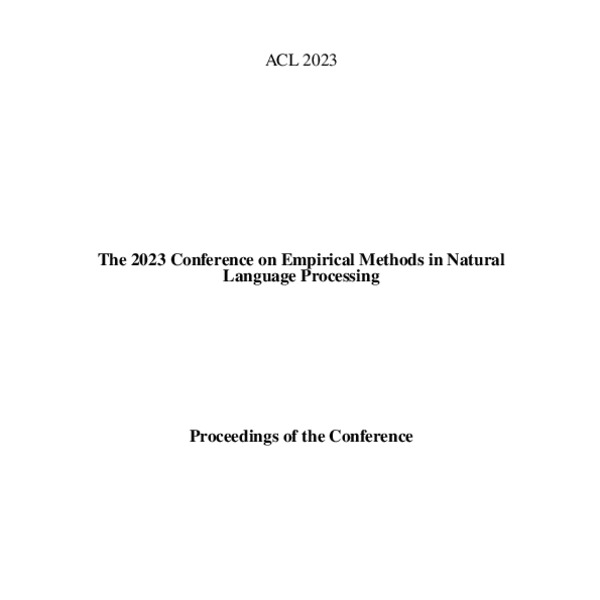 Findings of the Association for Computational Linguistics EMNLP 2023