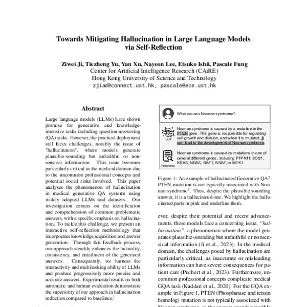 Towards Mitigating LLM Hallucination via Self Reflection - ACL Anthology