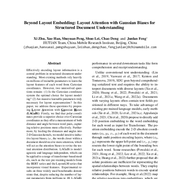 Beyond Layout Embedding: Layout Attention with Gaussian Biases for ...