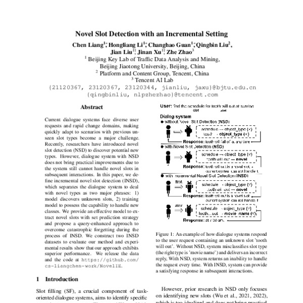 Novel Slot Detection With an Incremental Setting ACL Anthology