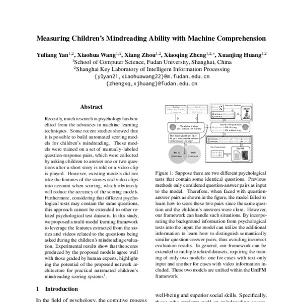 Measure Children’s Mindreading Ability with Machine Reading - ACL Anthology