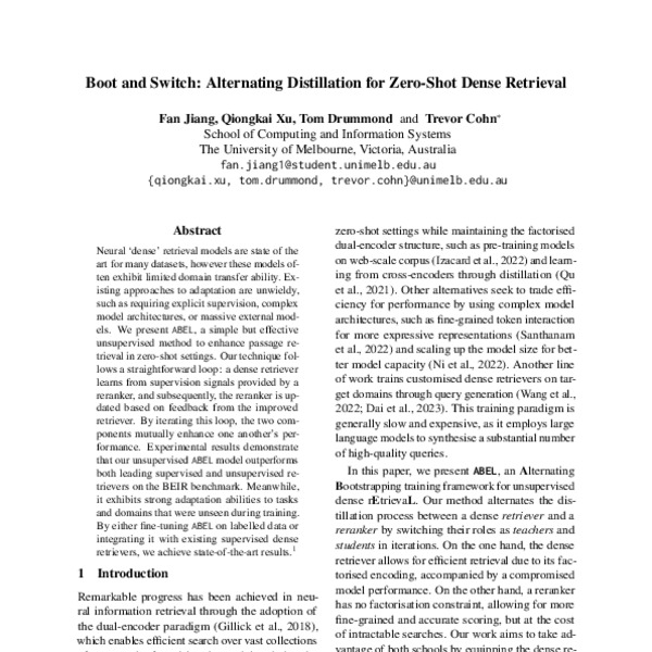 Boot and Switch Alternating Distillation for ZeroShot Dense Retrieval
