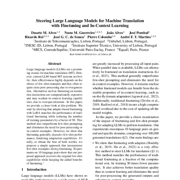 Steering Large Language Models for Machine Translation with Finetuning ...
