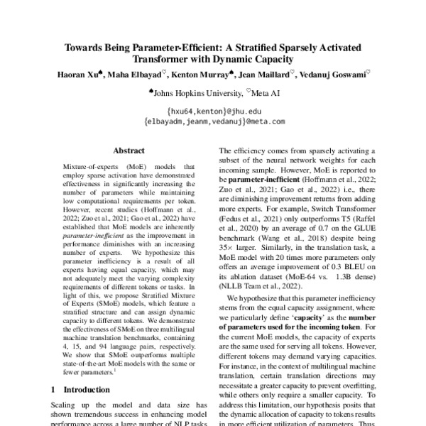 Towards Being ParameterEfficient A Stratified Sparsely Activated