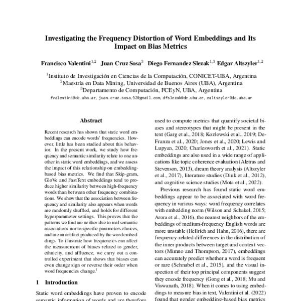 Investigating the Frequency Distortion of Word Embeddings and Its ...
