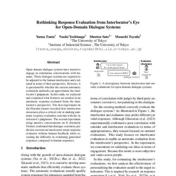 Rethinking Response Evaluation from Interlocutor’s Eye for Open-Domain ...