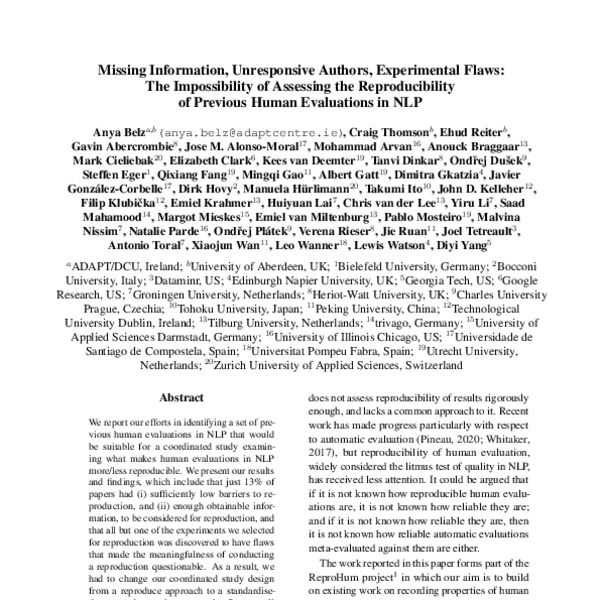 Missing Information, Unresponsive Authors, Experimental Flaws The