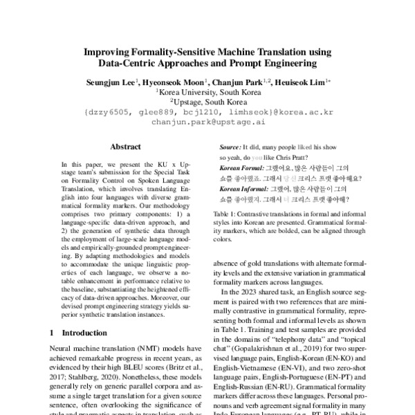 Improving Formality-Sensitive Machine Translation Using Data