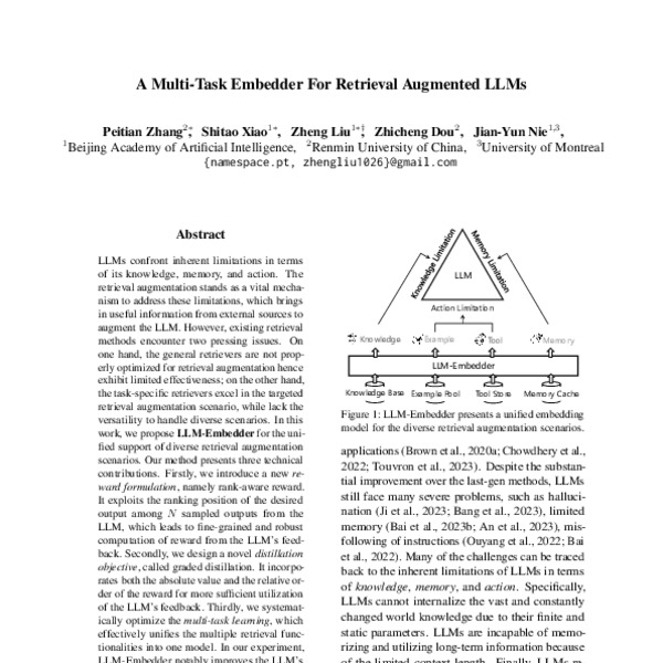 A Multi-Task Embedder For Retrieval Augmented LLMs - ACL Anthology