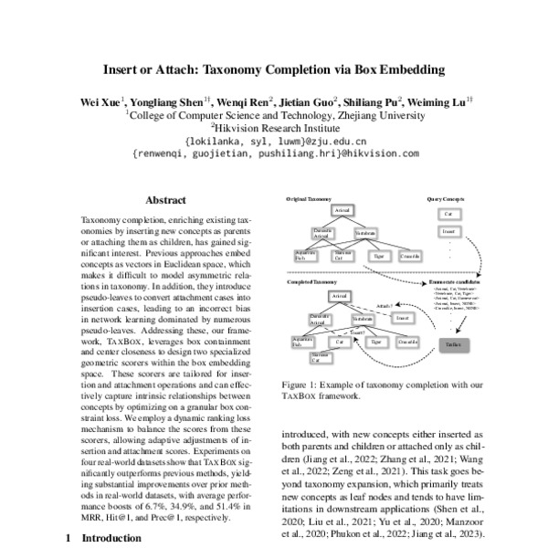 Insert or Attach: Taxonomy Completion via Box Embedding - ACL Anthology