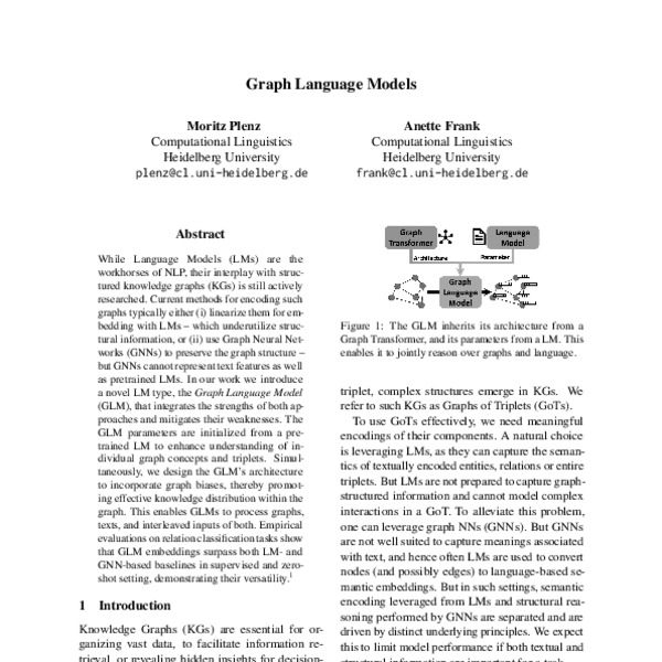 Graph Language Models