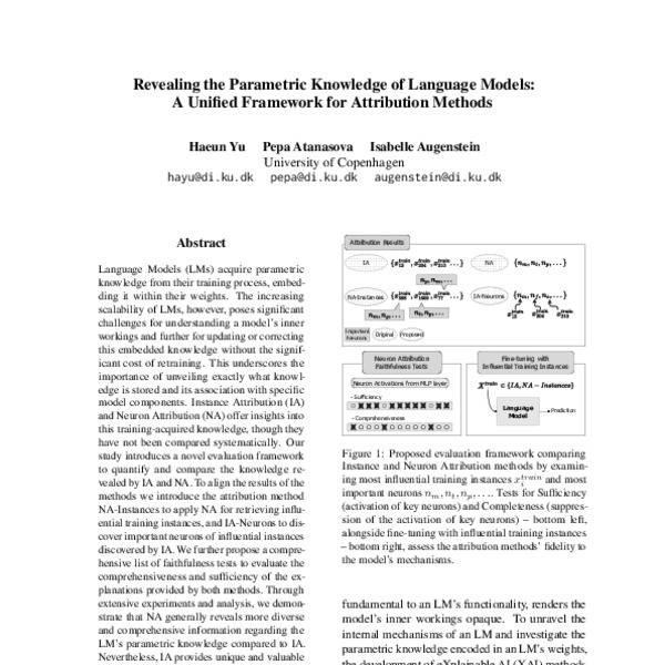 Revealing the Parametric Knowledge of Language Models: A Unified ...