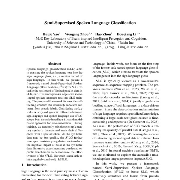 Semi-Supervised Spoken Language Glossification - ACL Anthology
