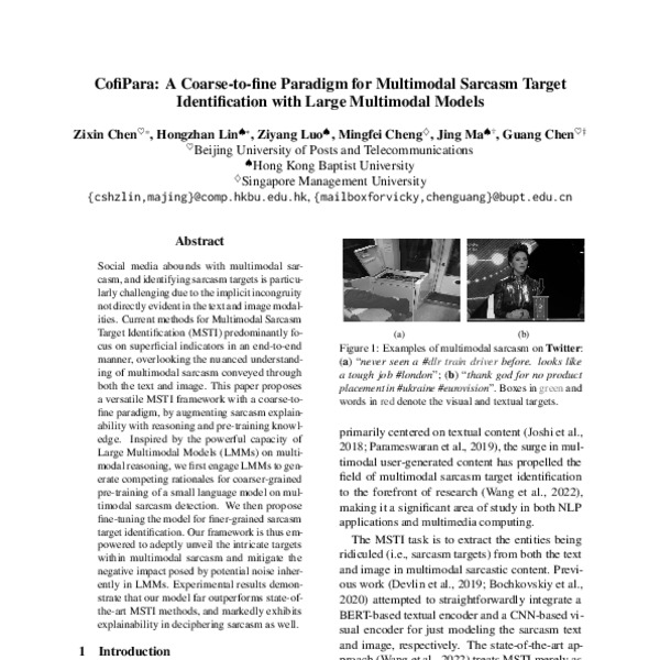 CofiPara: A Coarse-to-fine Paradigm for Multimodal Sarcasm Target ...