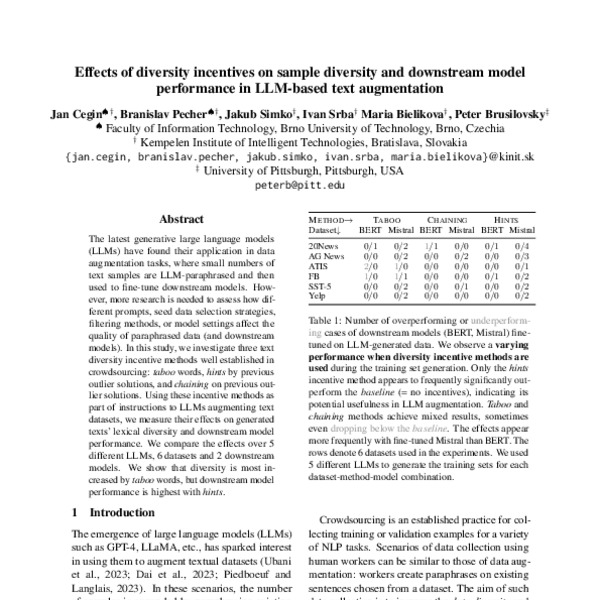 Effects of diversity incentives on sample diversity and downstream ...