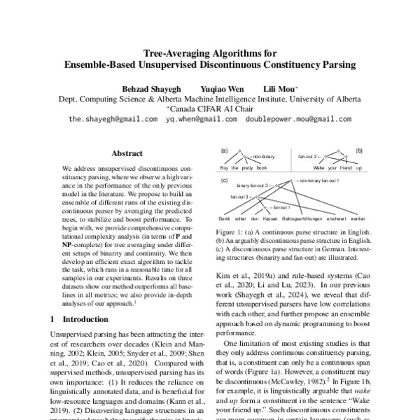 Tree-Averaging Algorithms for Ensemble-Based Unsupervised Discontinuous ...