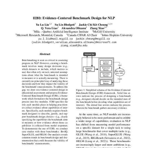 ECBD: Evidence-Centered Benchmark Design for NLP - ACL Anthology