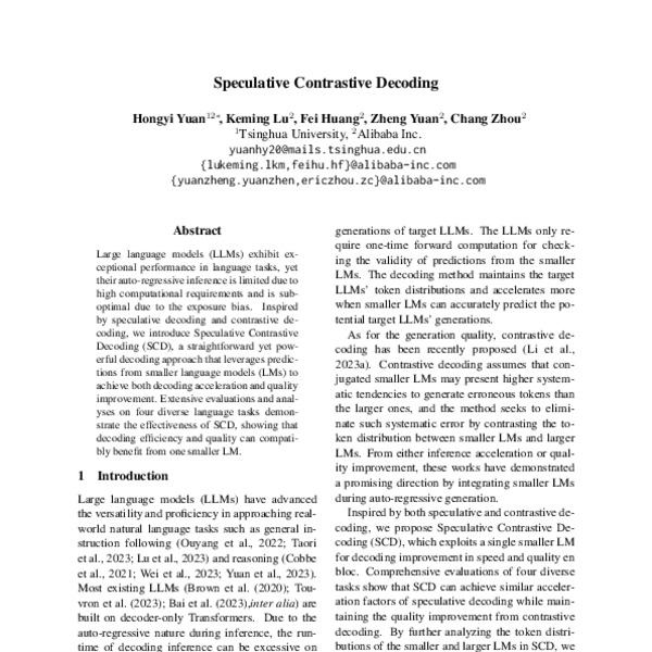 Speculative Contrastive Decoding - ACL Anthology