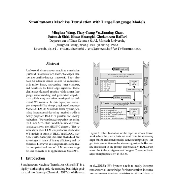 Simultaneous Machine Translation with Large Language Models - ACL Anthology