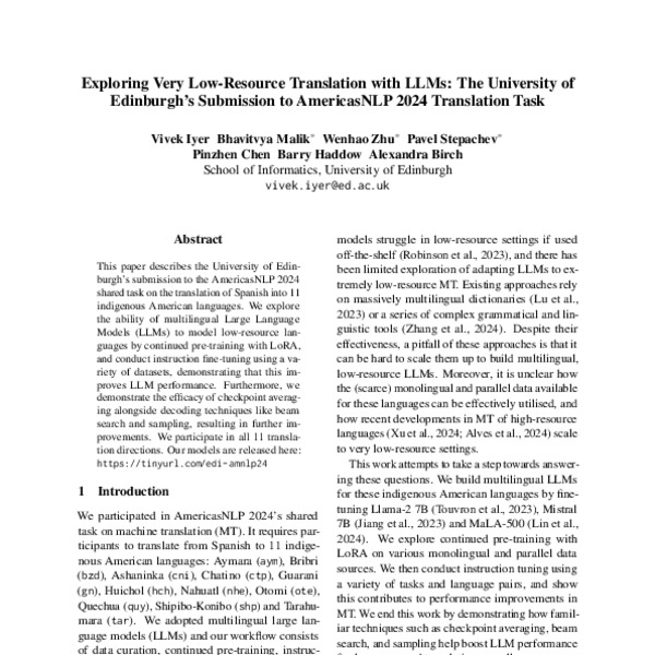 Exploring Very Low-Resource Translation with LLMs: The University of ...