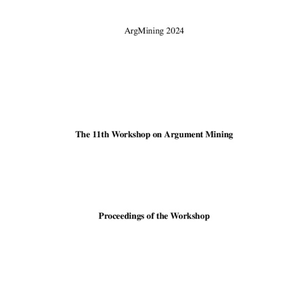 Proceedings of the 11th Workshop on Argument Mining (ArgMining 2024 ...
