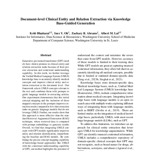 Document-level Clinical Entity and Relation extraction via Knowledge ...